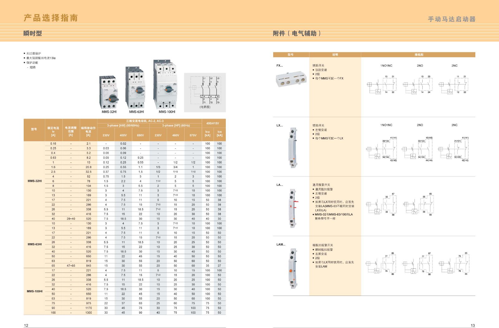 MMS-32H系列马达保护器选型