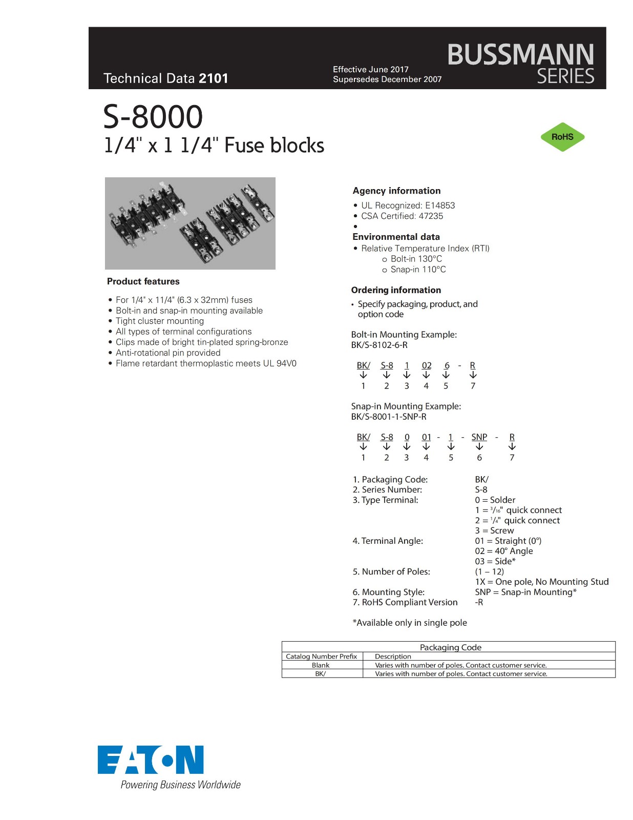 BK-S-8202系列6*30熔断器座参数